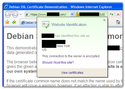 Spoofed EV SSL Certificate